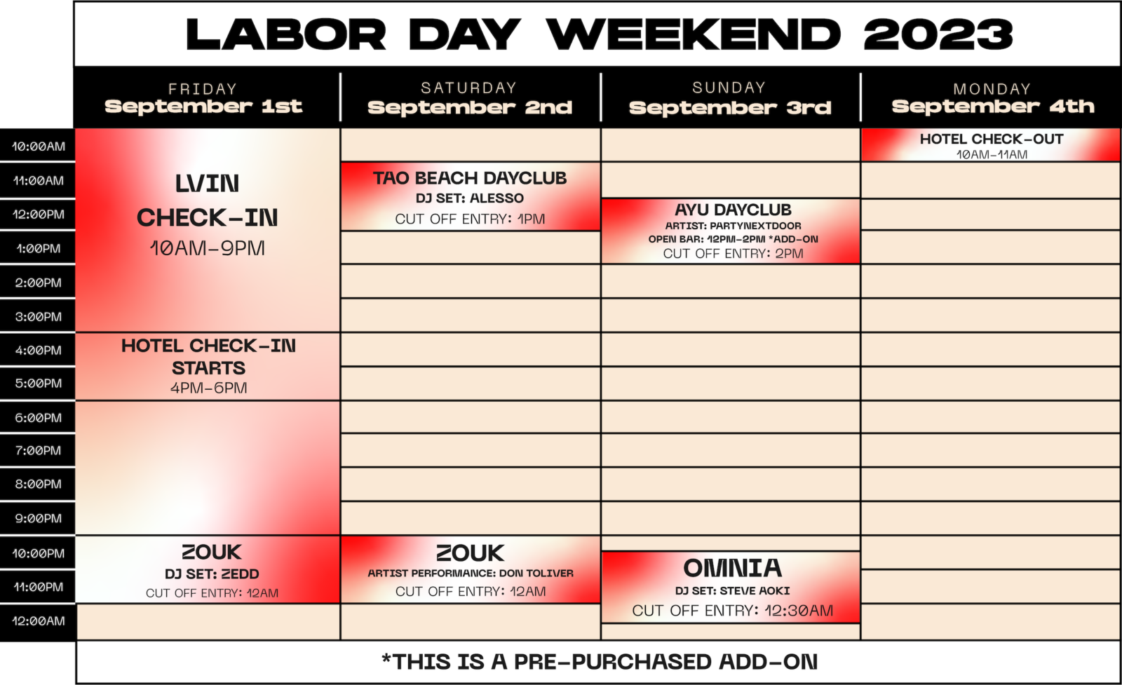 Las Vegas Labor Day Weekend 2023 Itinerary LVIN