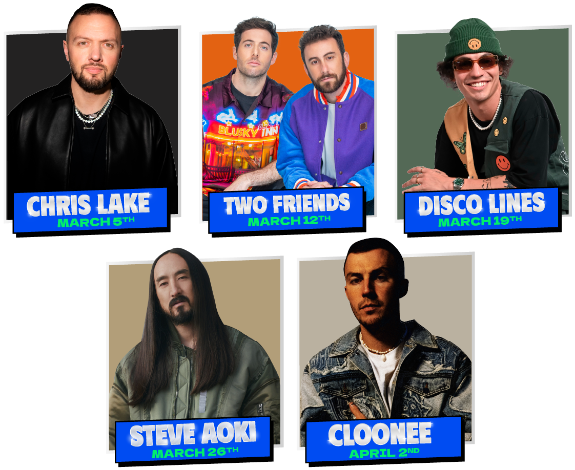 LVIN Cabo Spring Break 2024 DJ Artist Concert Lineup Chris Lake Two Friends Disco Lines Steve Aoki Cloonee